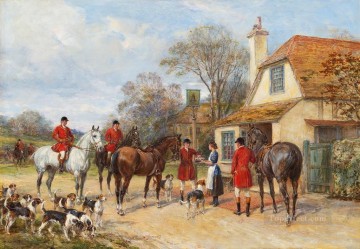 ヘイウッド・ハーディ Painting - 狩りのために集まるヘイウッド・ハーディの乗馬